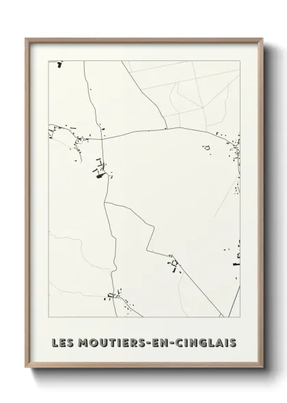 Une affiche de carte sur Les Moutiers-en-Cinglais