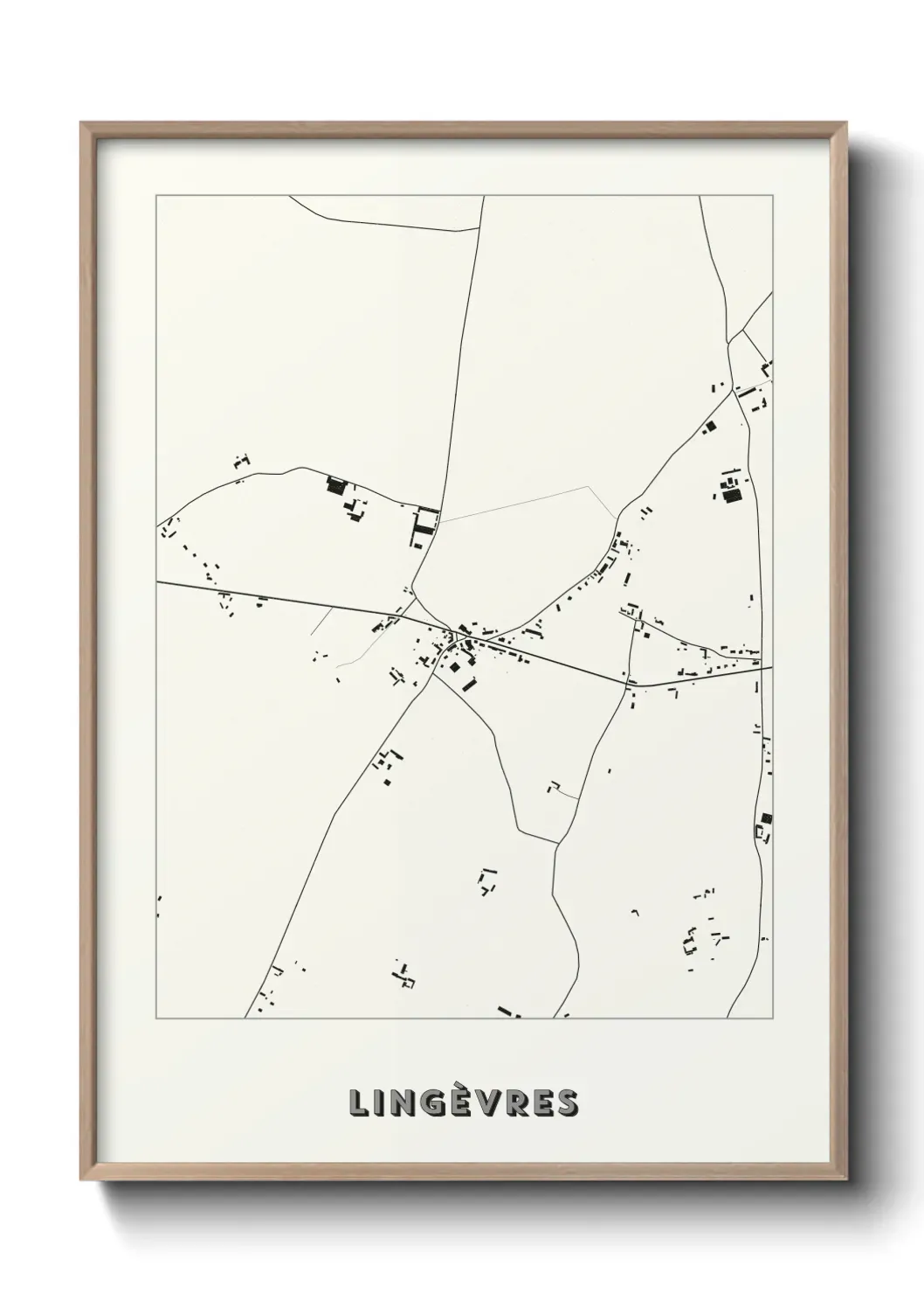 Un poster carte Lingèvres