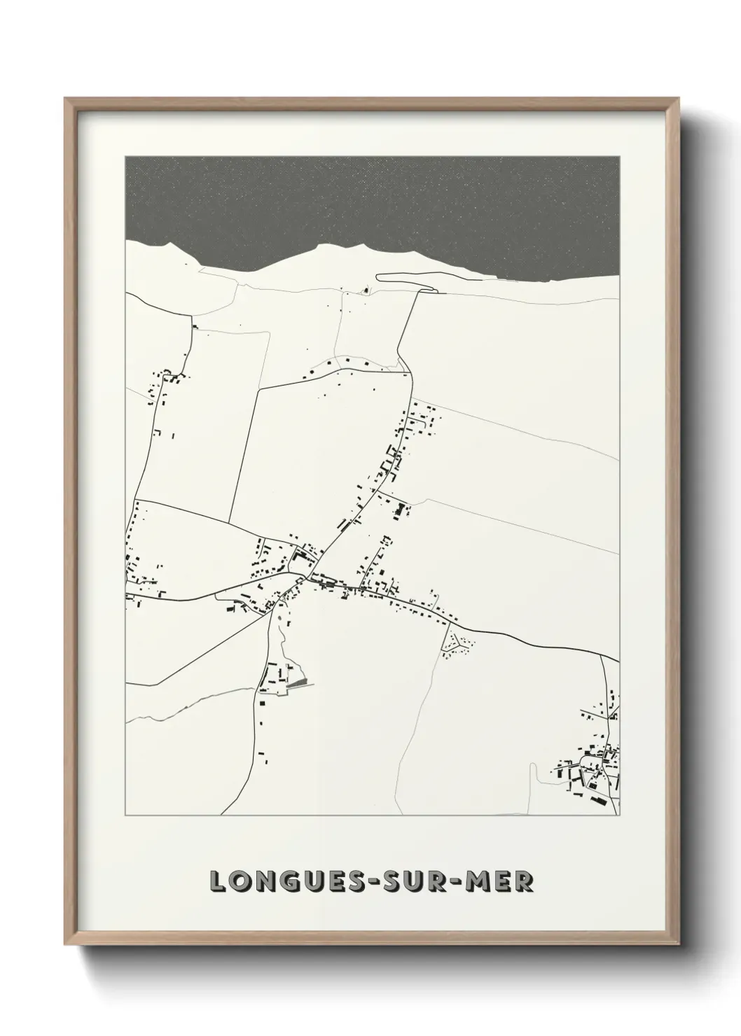 Un poster carte Longues-sur-Mer