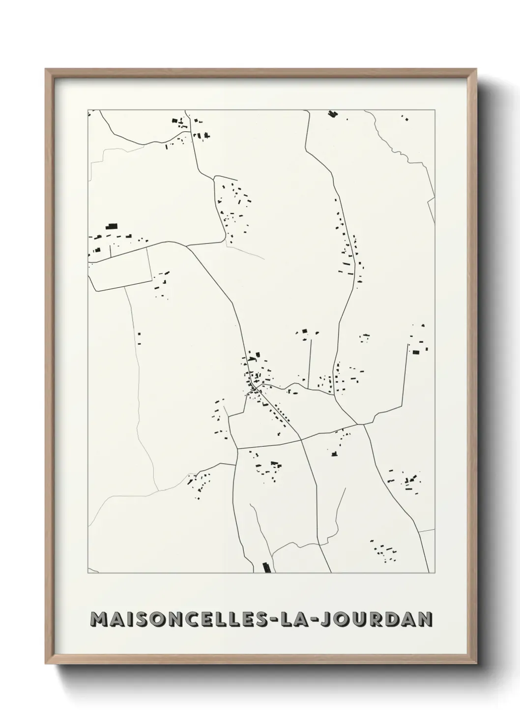 Un poster carte Maisoncelles-la-Jourdan