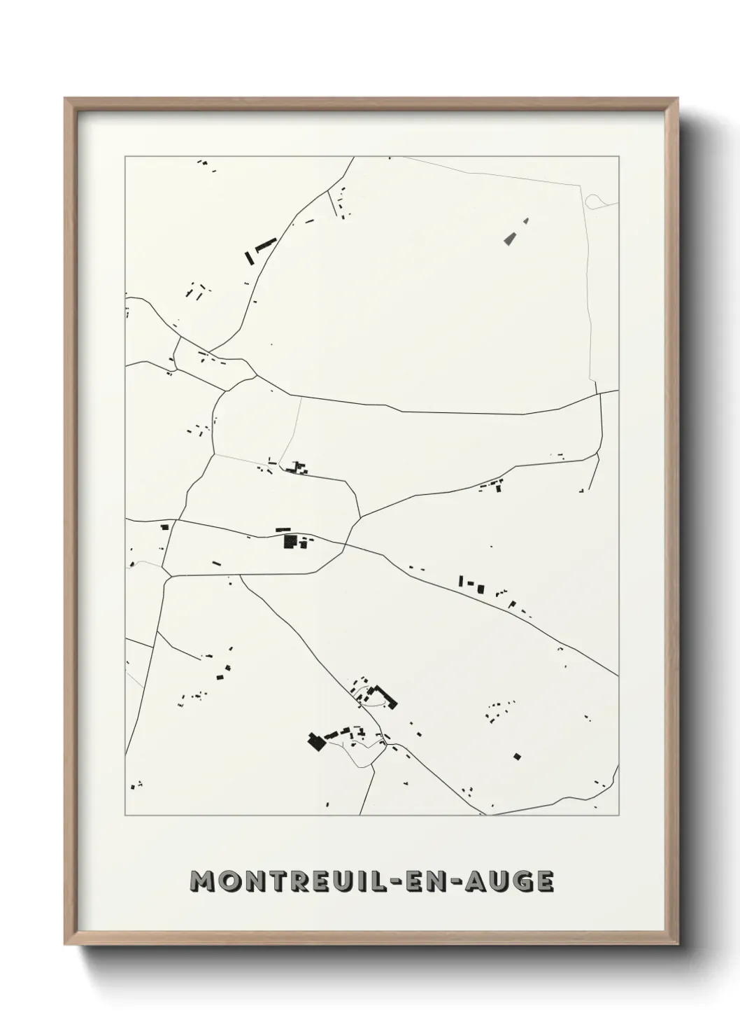 Un poster carte Montreuil-en-Auge