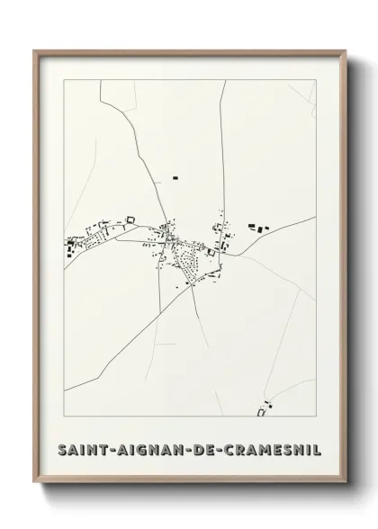 Une affiche de carte sur Saint-Aignan-de-Cramesnil