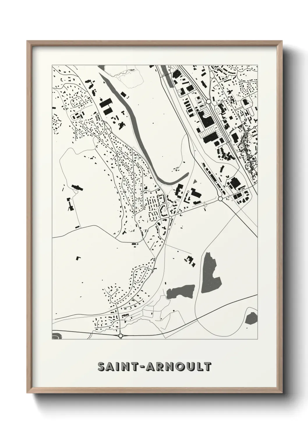 Un poster carte Saint-Arnoult