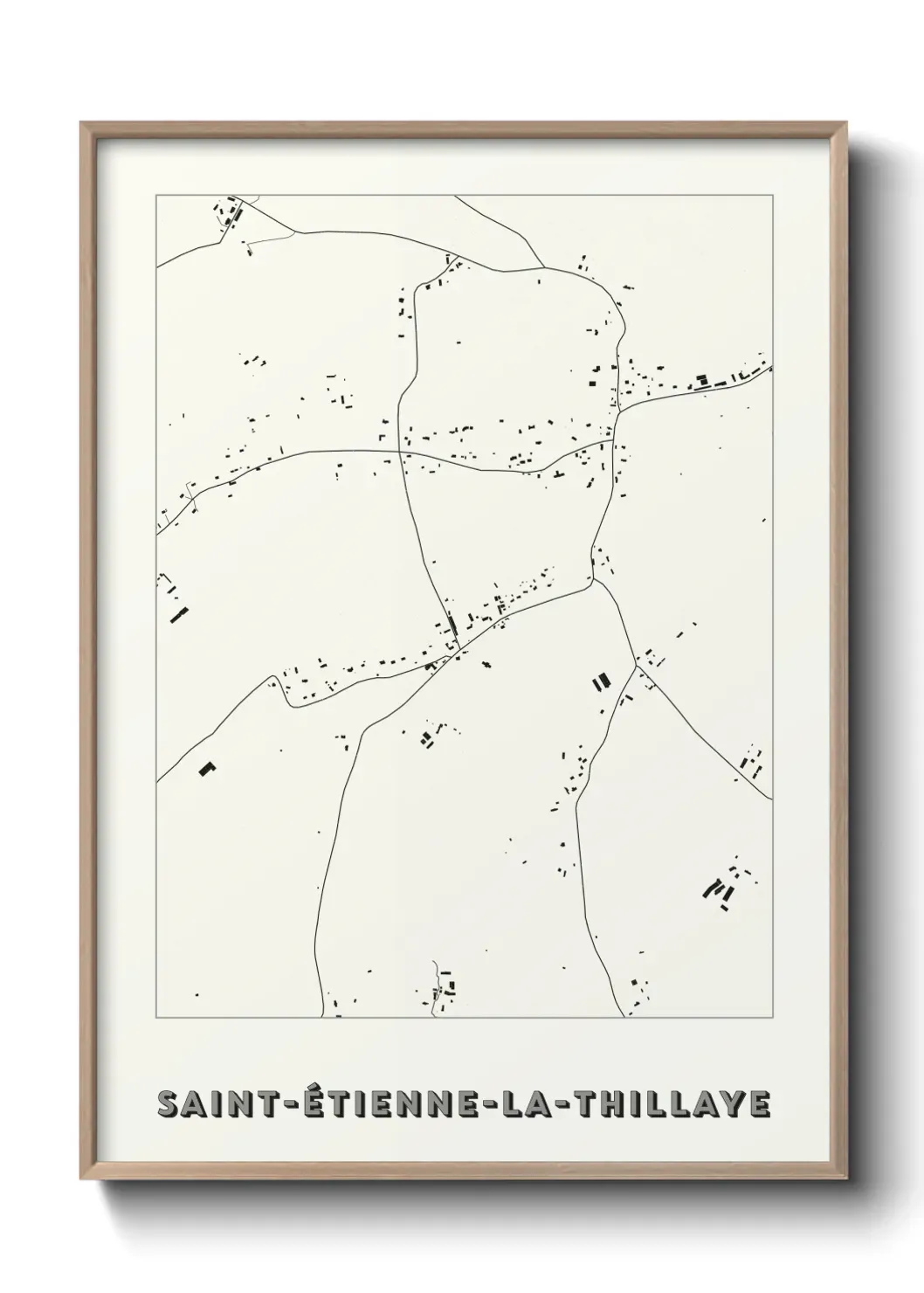 Un poster carte Saint-Étienne-la-Thillaye