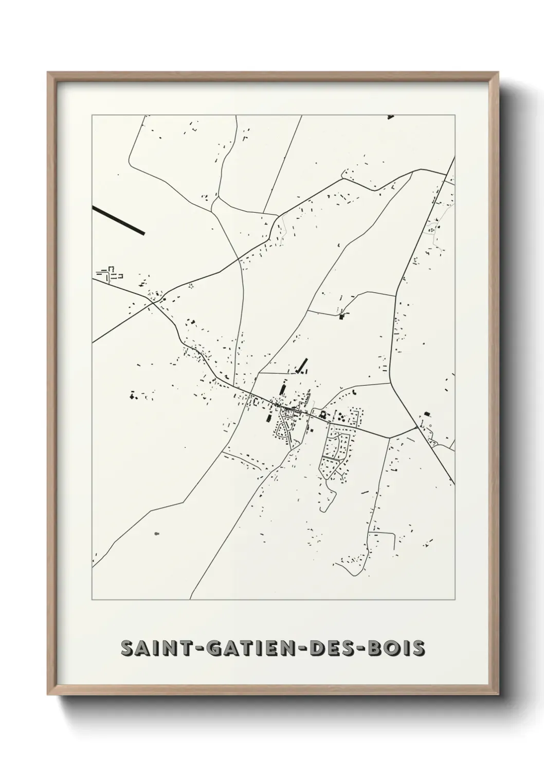 Un poster carte Saint-Gatien-des-Bois