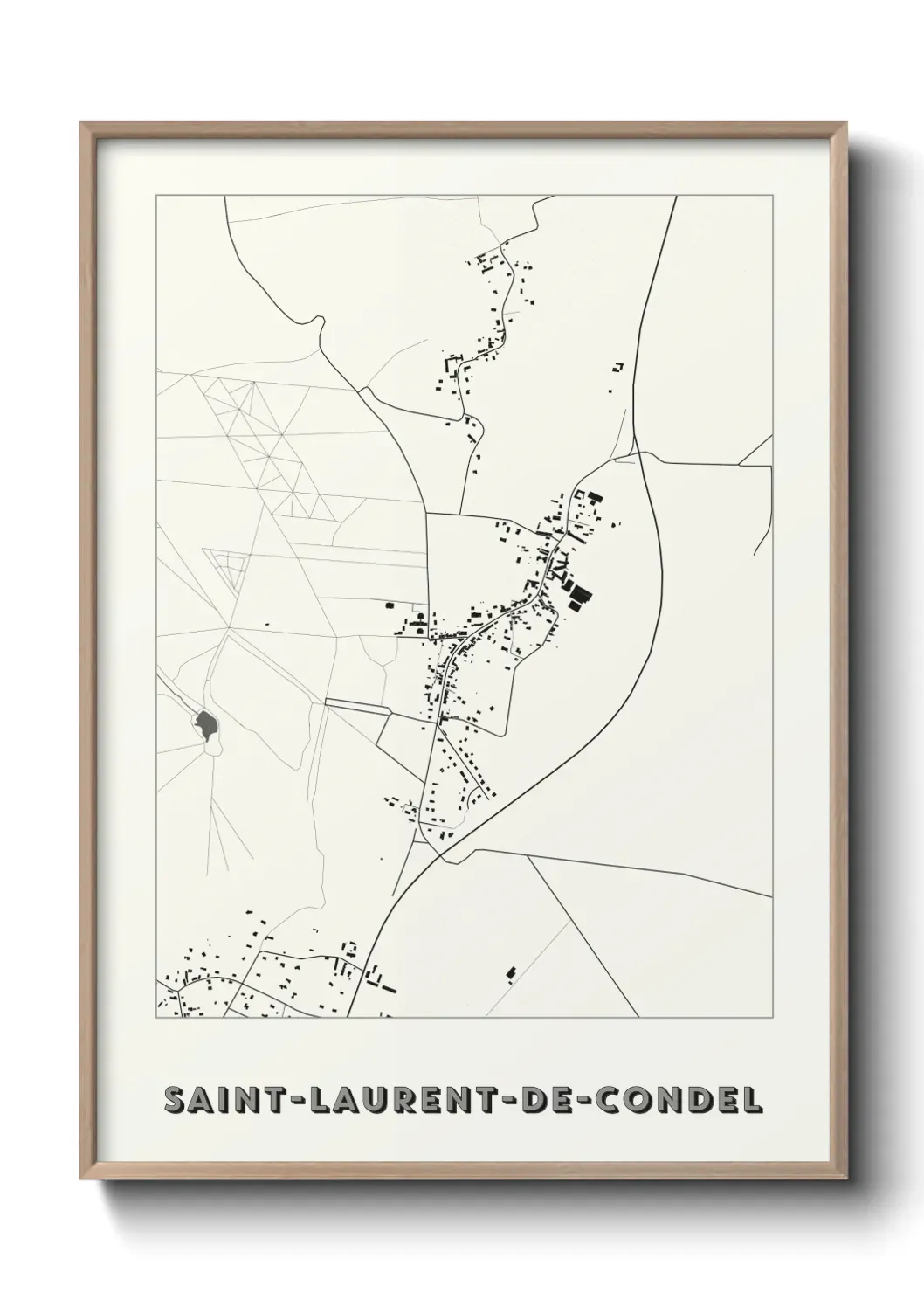 Un poster carte Saint-Laurent-de-Condel