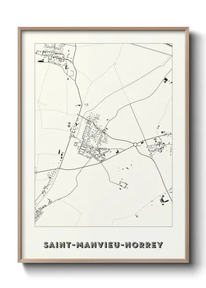 Une affiche de carte sur Saint-Manvieu-Norrey