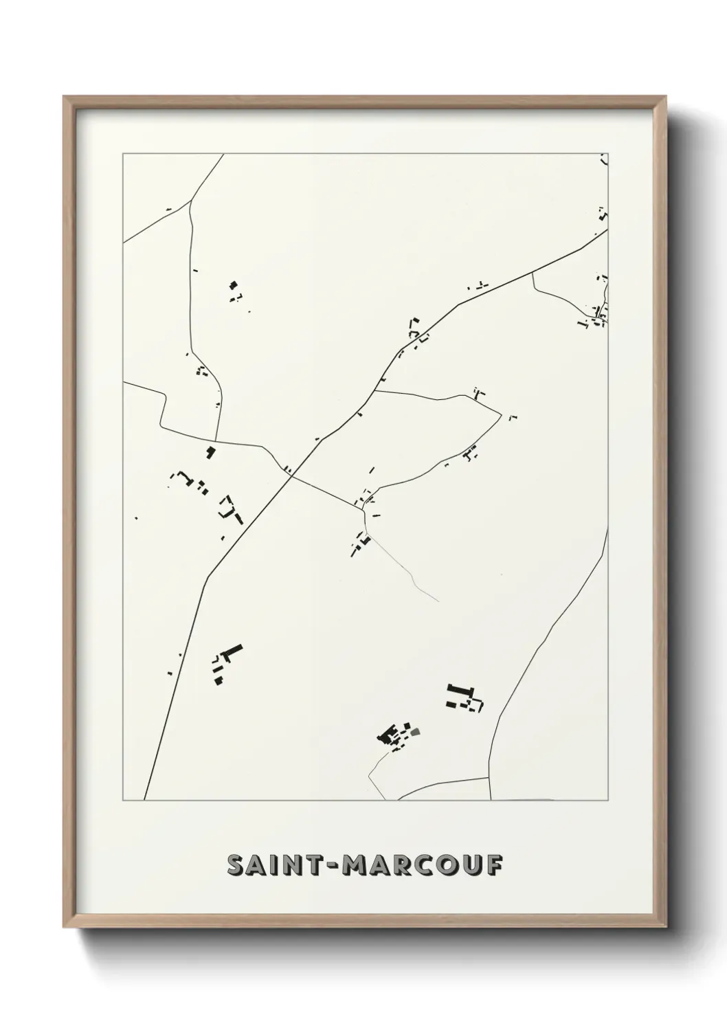 Un poster carte Saint-Marcouf