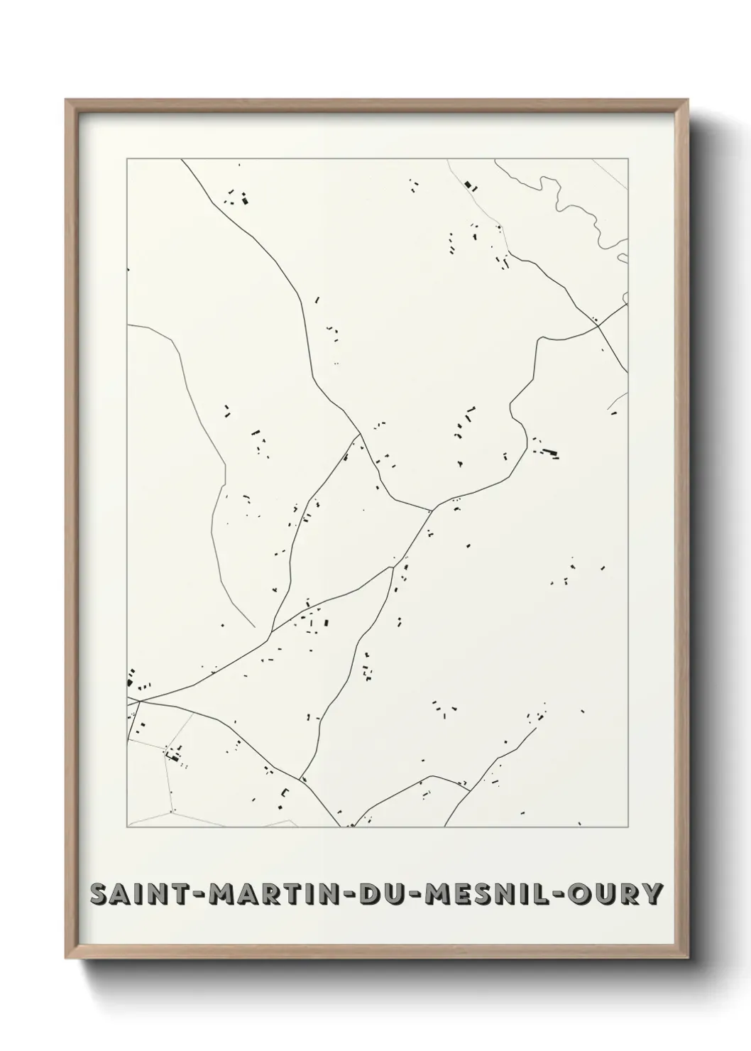 Un poster carte Saint-Martin-du-Mesnil-Oury