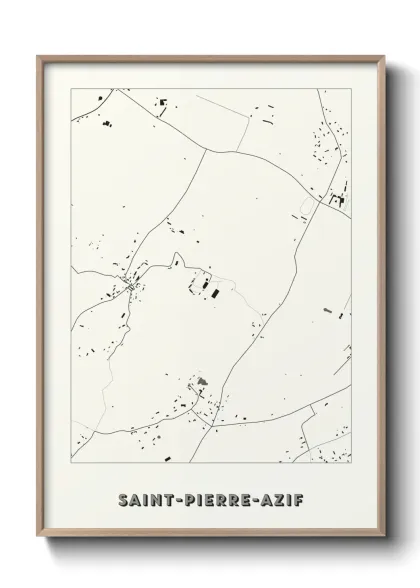 Une affiche de carte sur Saint-Pierre-Azif