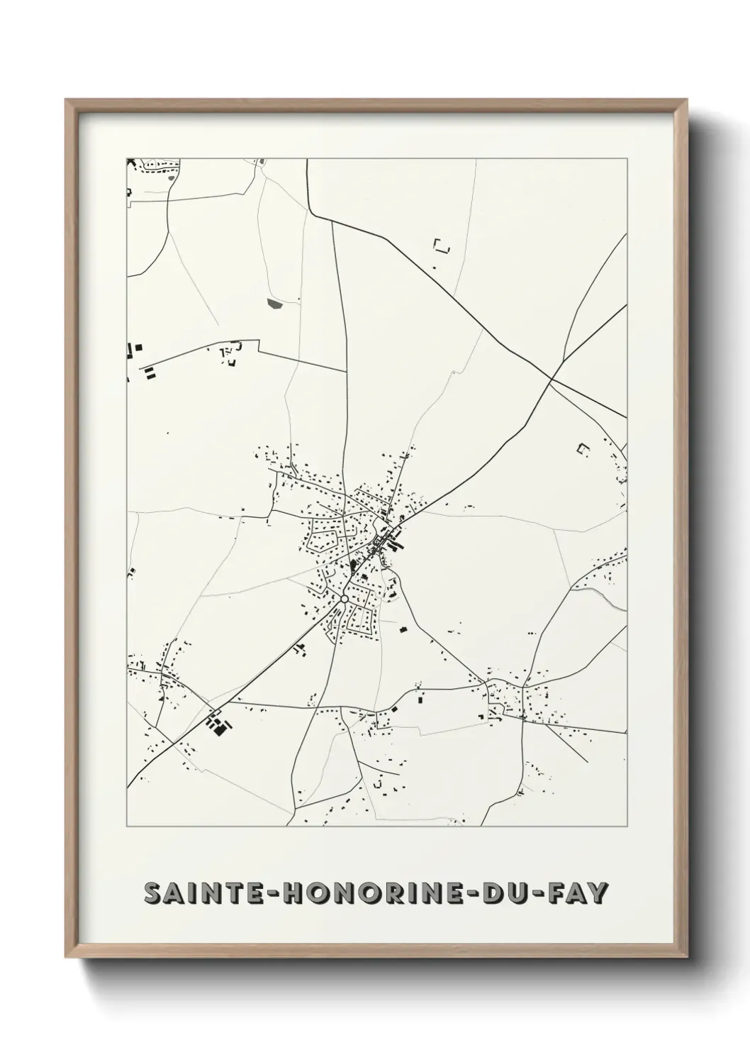 Un poster carte Sainte-Honorine-du-Fay