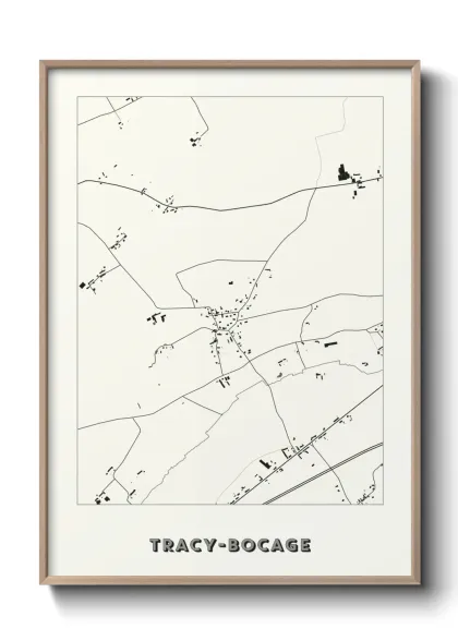 Une affiche de carte sur Tracy-Bocage