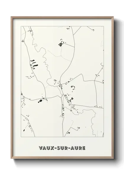 Une affiche de carte sur Vaux-sur-Aure