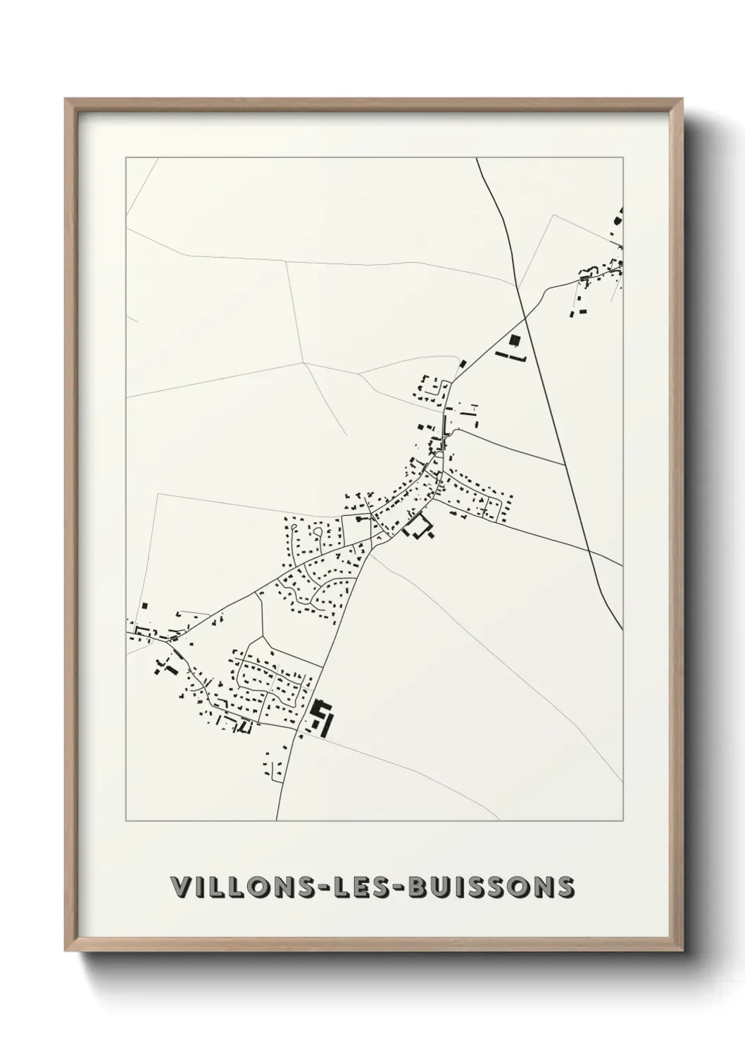 Un poster carte Villons-les-Buissons