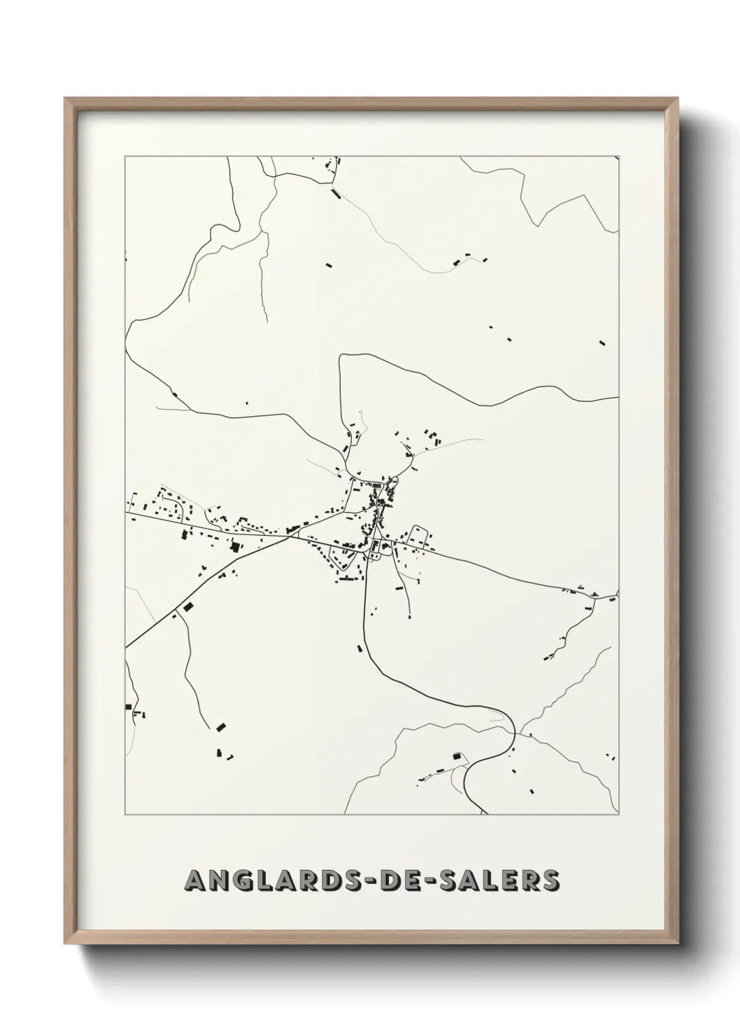 Un poster carte Anglards-de-Salers