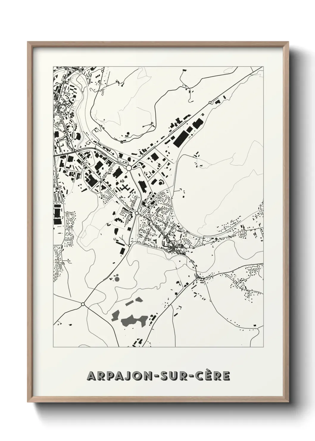 Un poster carte Arpajon-sur-Cère