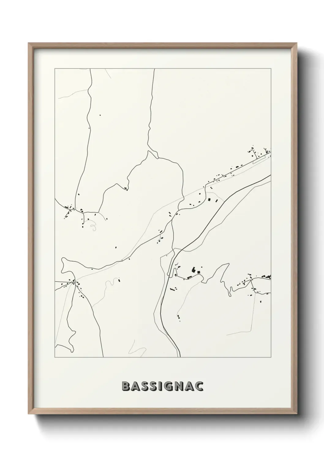 Un poster carte Bassignac