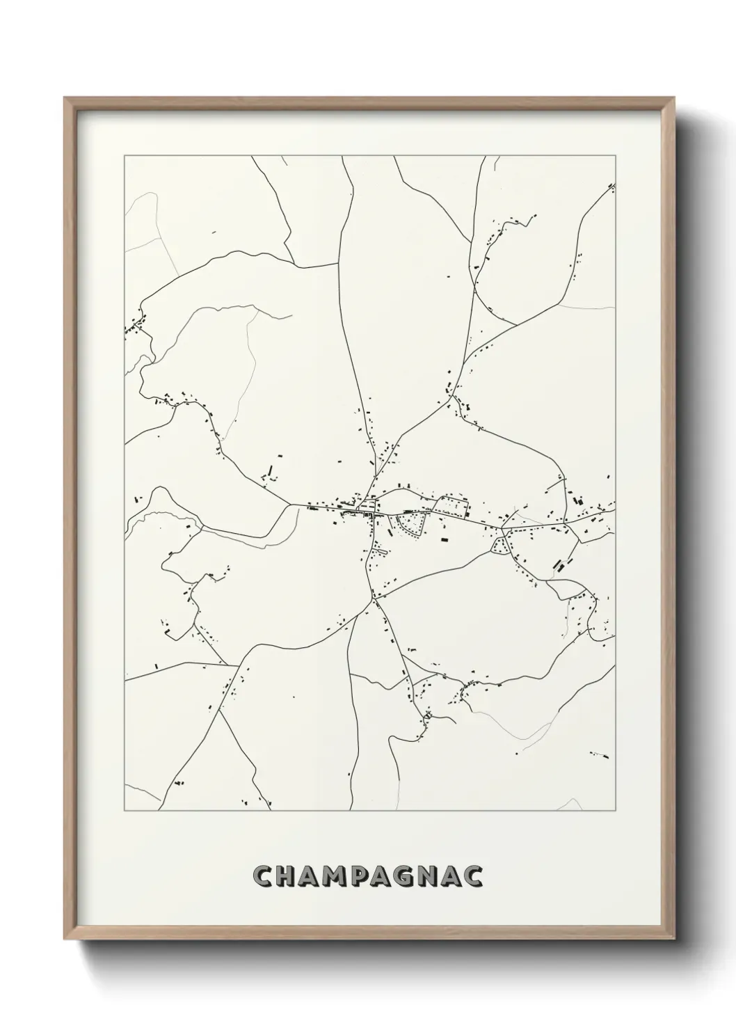 Un poster carte Champagnac