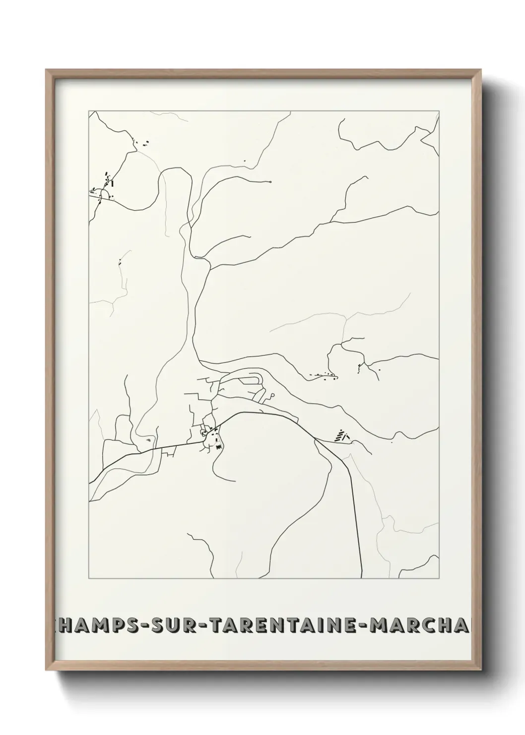 Un poster carte Champs-sur-Tarentaine-Marchal