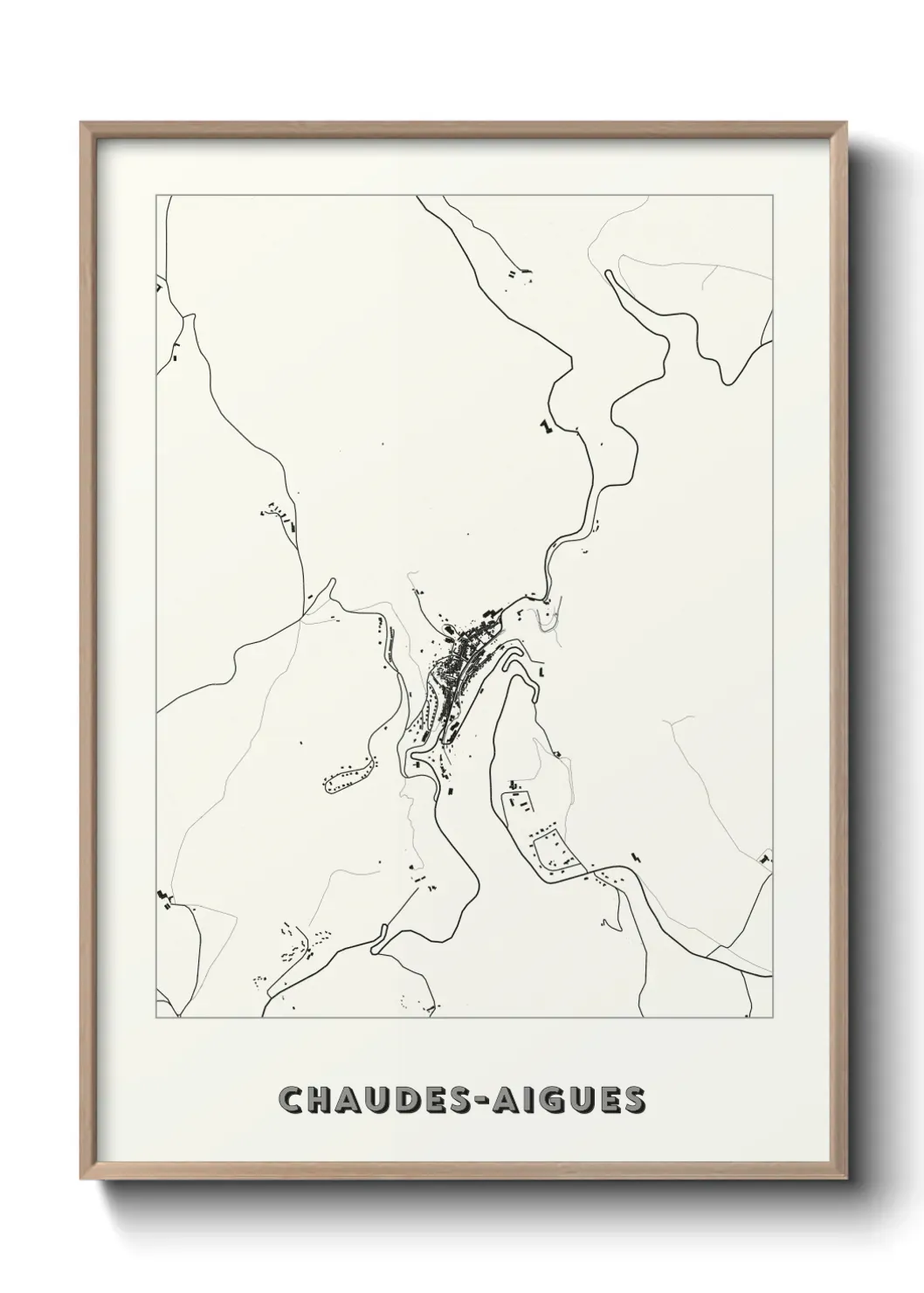Un poster carte Chaudes-Aigues