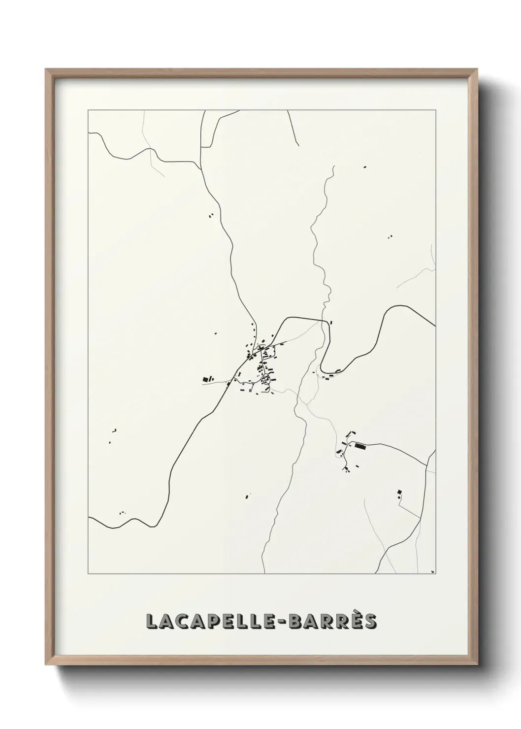 Un poster carte Lacapelle-Barrès