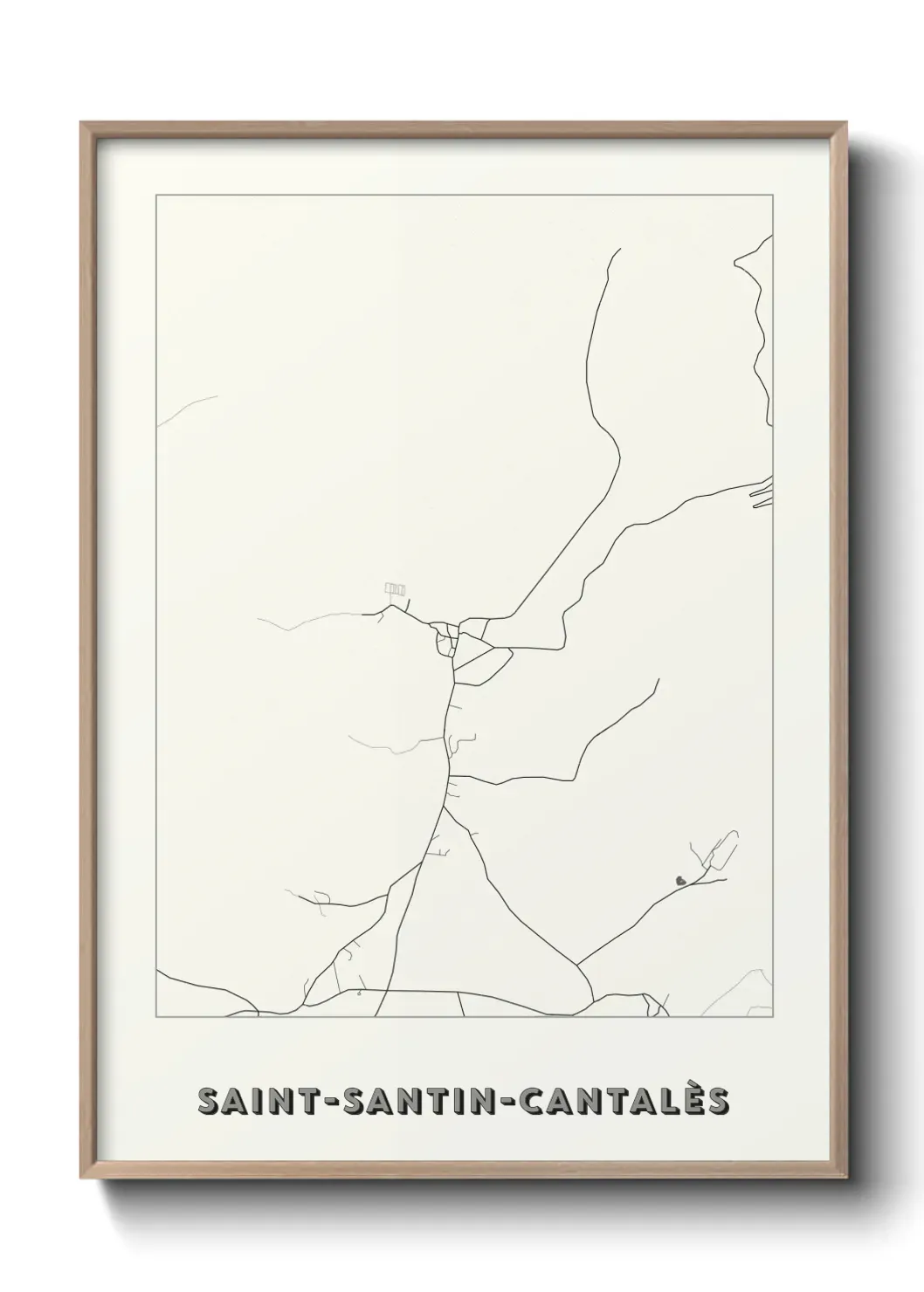 Un poster carte Saint-Santin-Cantalès