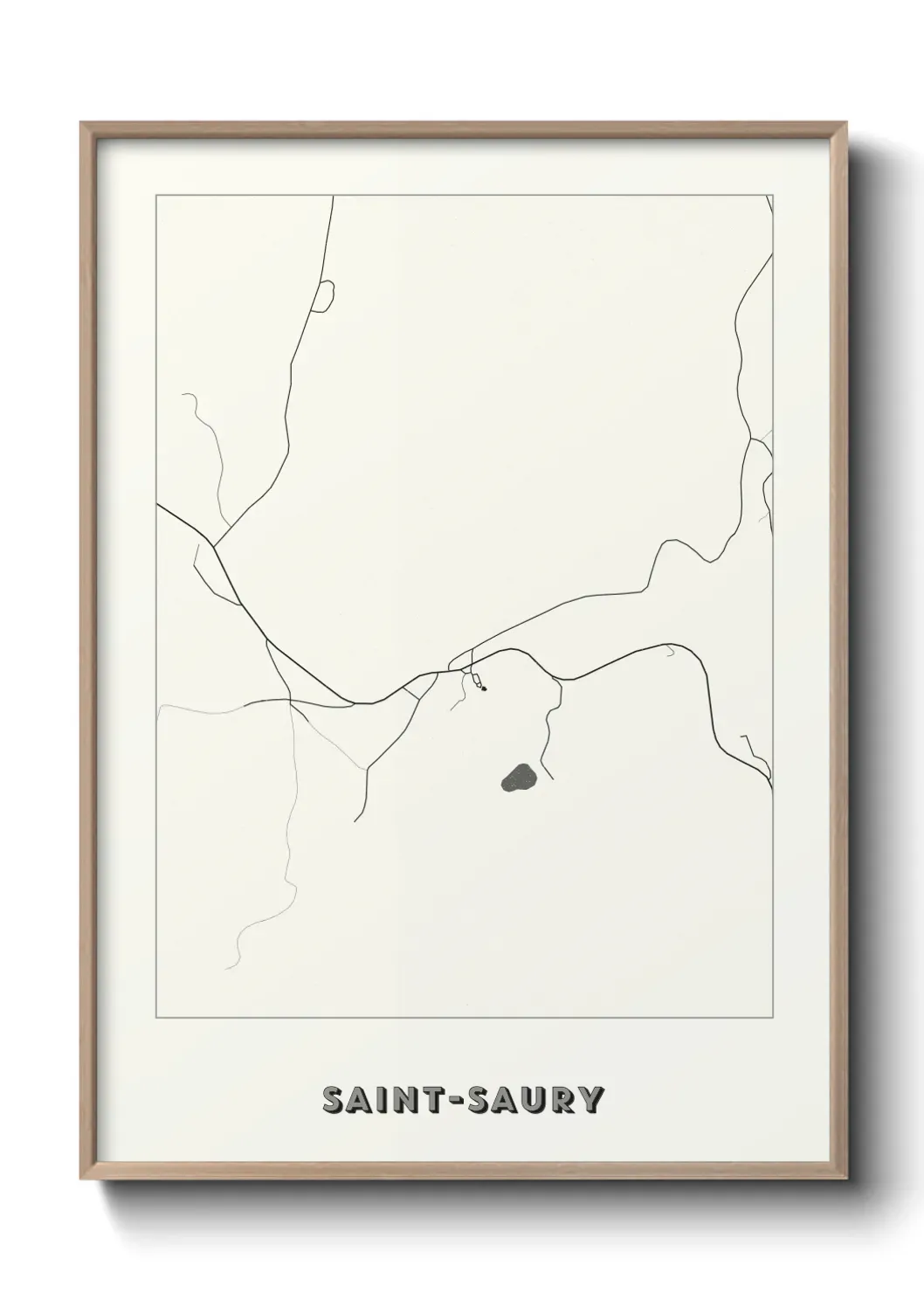 Un poster carte Saint-Saury