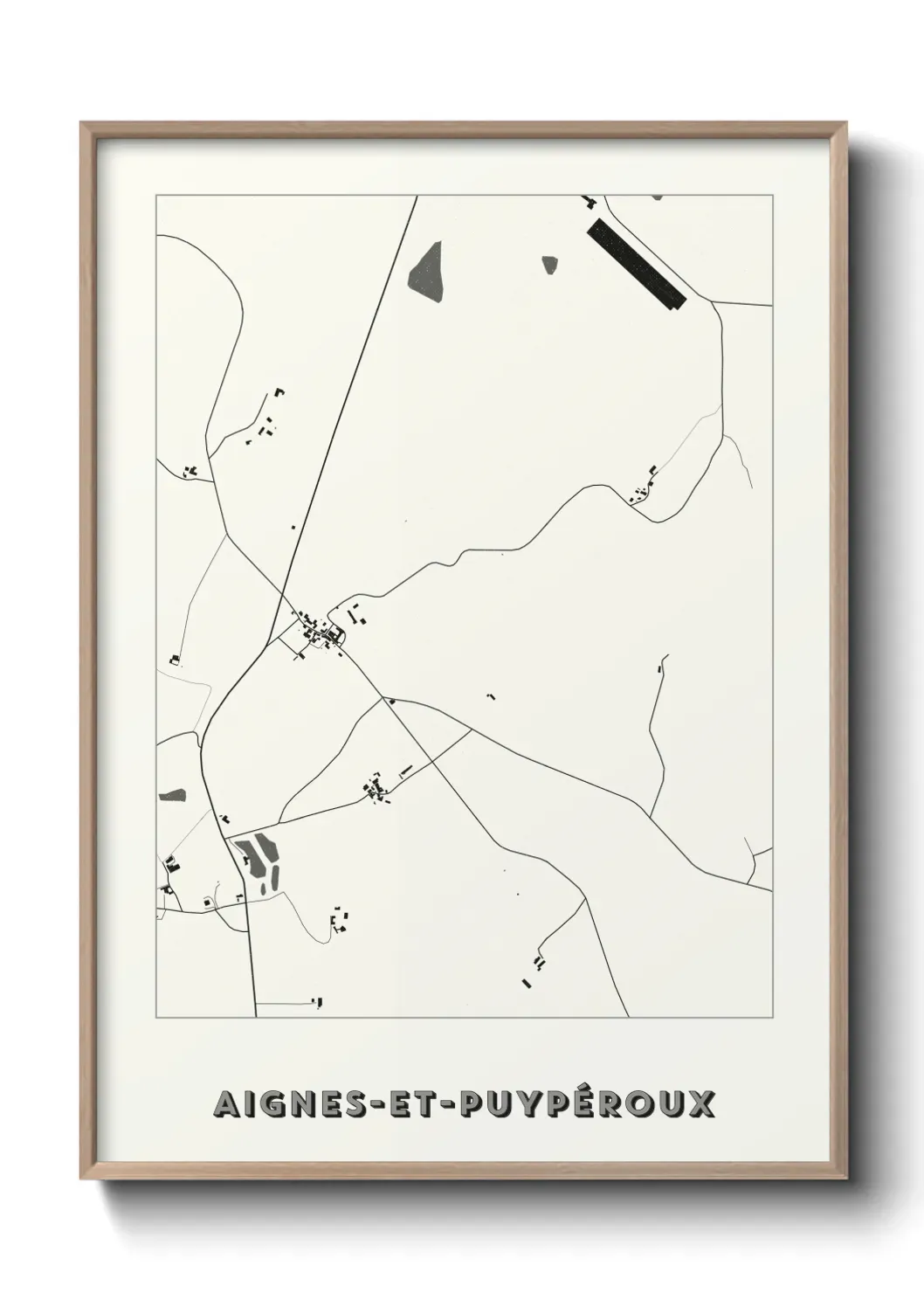 Un poster carte Aignes-et-Puypéroux