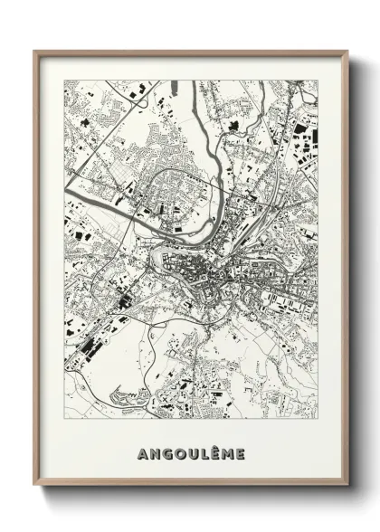 Une affiche de carte sur Angoulême
