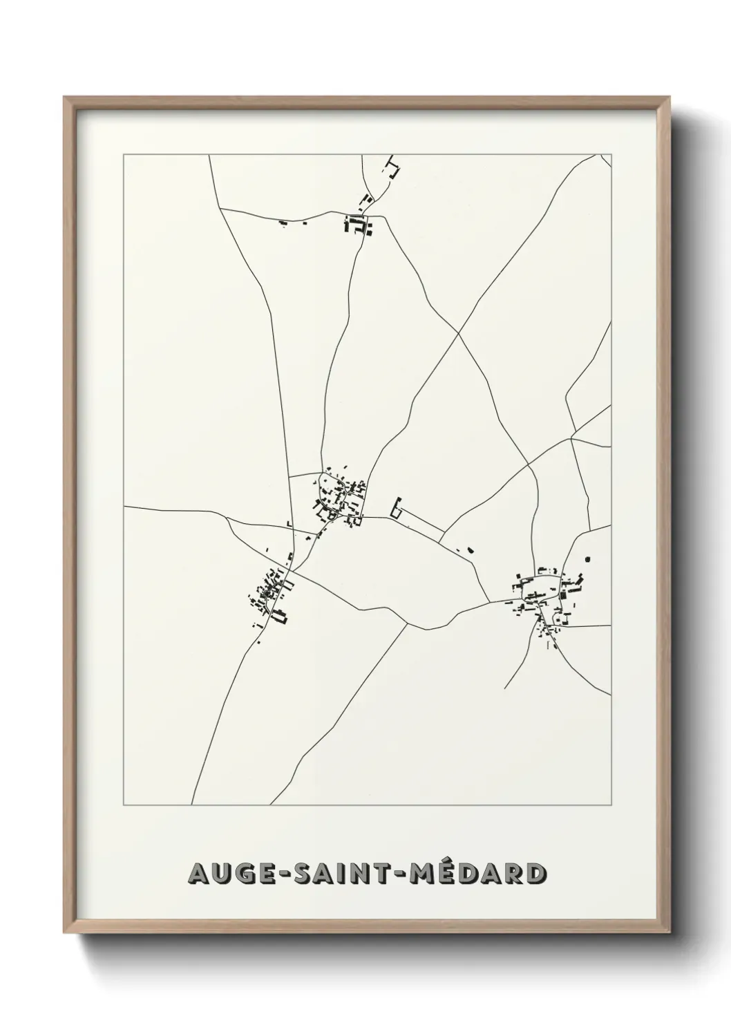 Un poster carte Auge-Saint-Médard