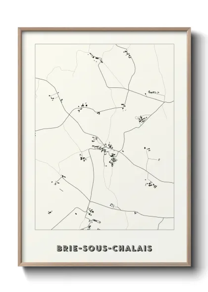 Une affiche de carte sur Brie-sous-Chalais