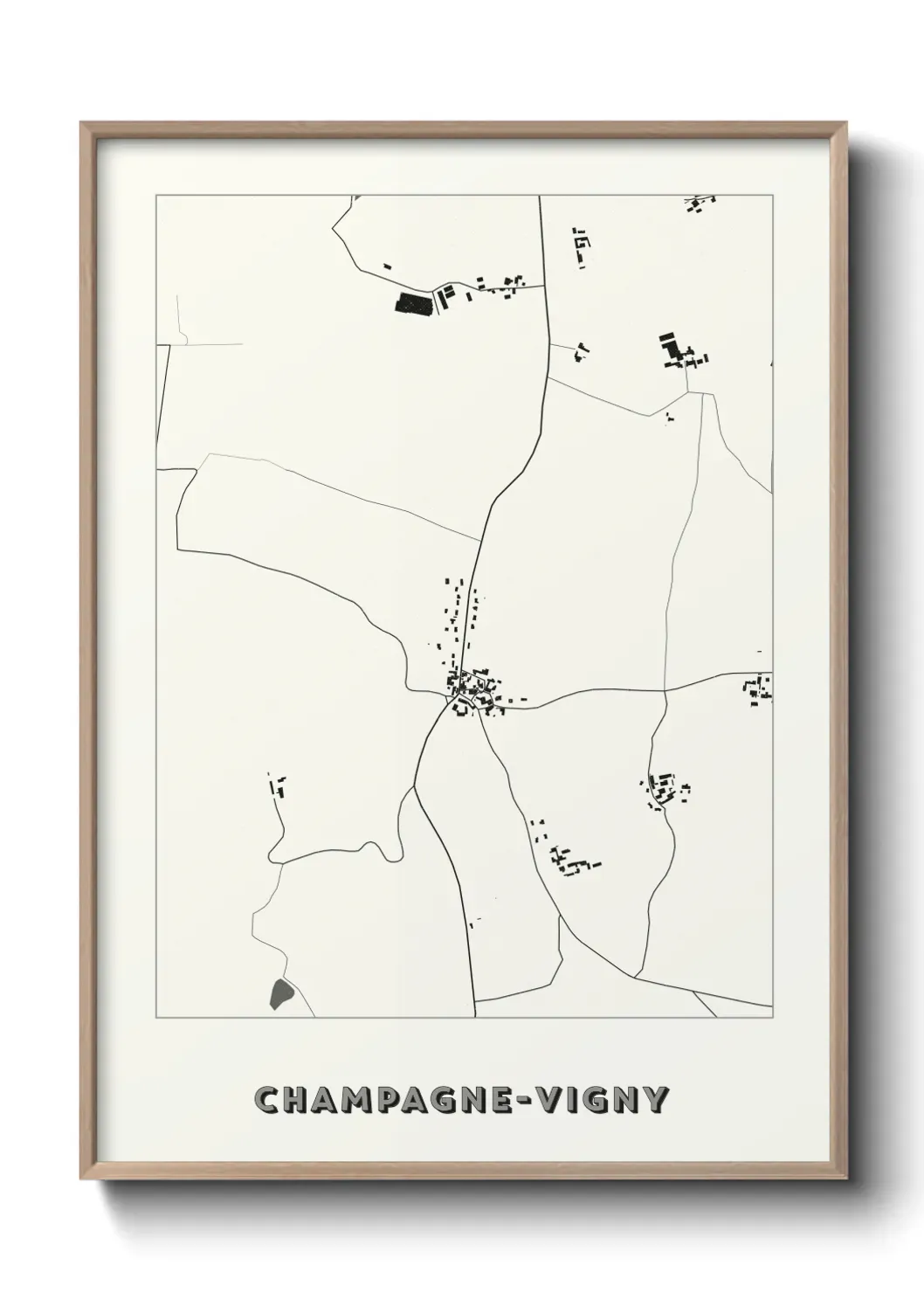 Un poster carte Champagne-Vigny