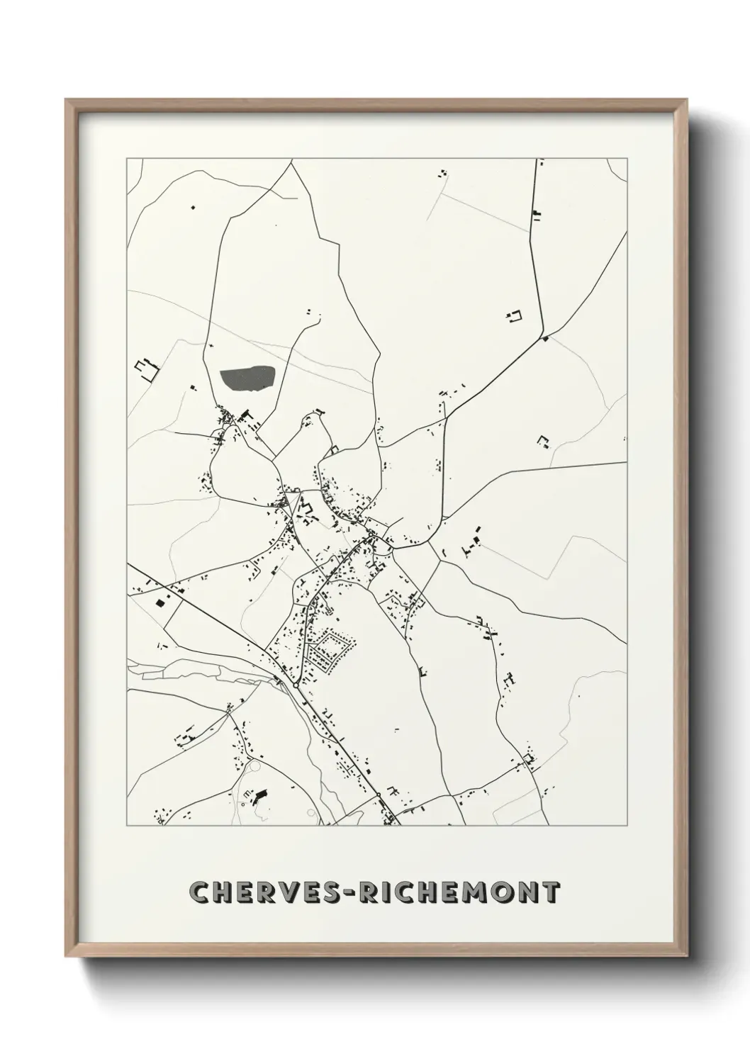 Un poster carte Cherves-Richemont