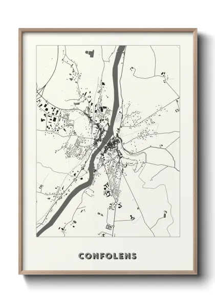 Une affiche de carte sur Confolens