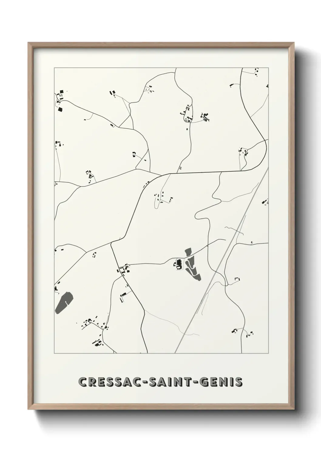 Un poster carte Cressac-Saint-Genis