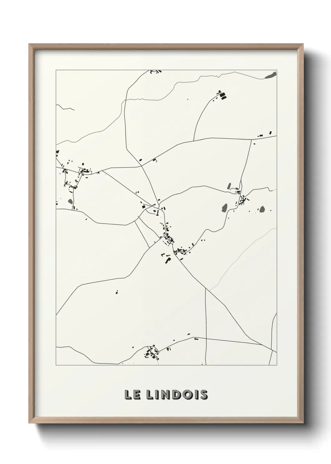 Un poster carte Le Lindois