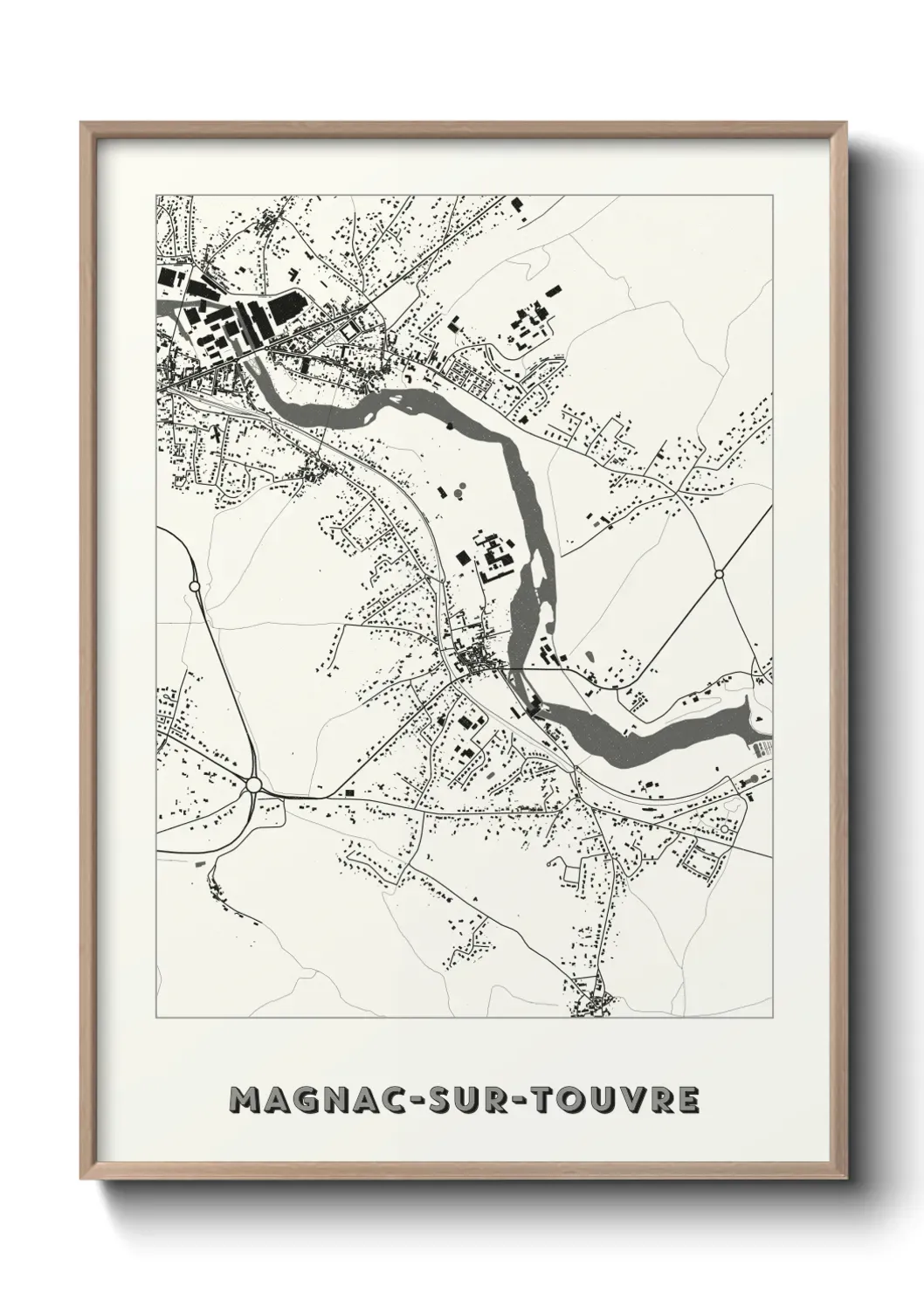 Un poster carte Magnac-sur-Touvre