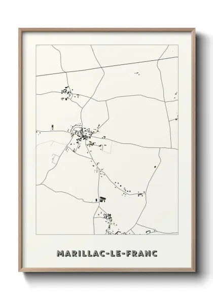 Une affiche de carte sur Marillac-le-Franc