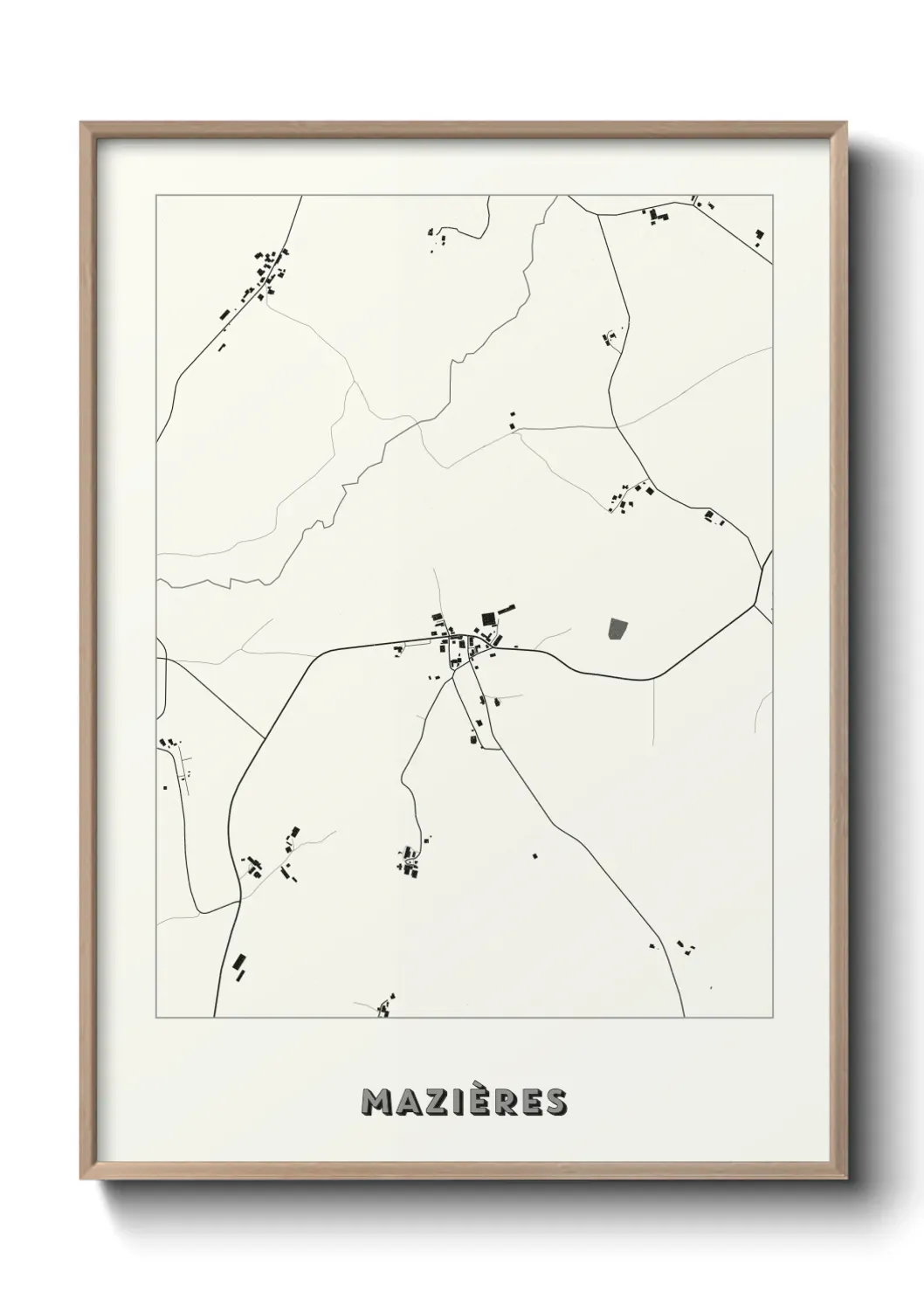 Un poster carte Mazières