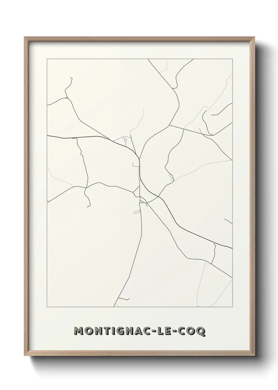 Un poster carte Montignac-le-Coq