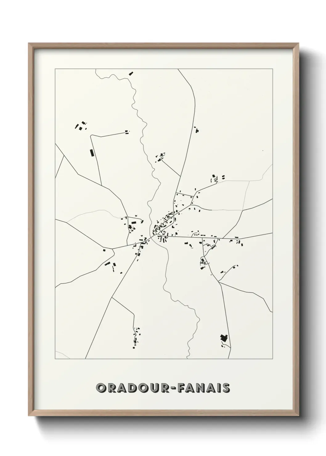 Un poster carte Oradour-Fanais