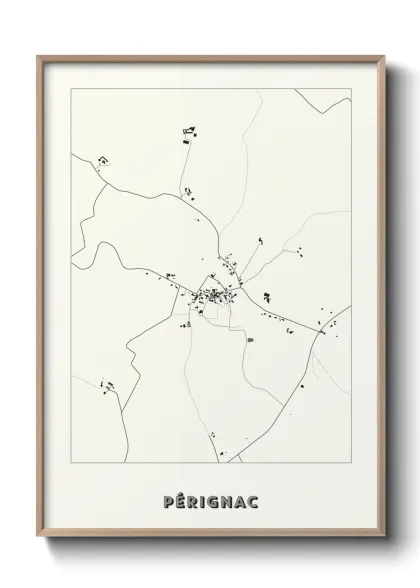 Une affiche de carte sur Pérignac