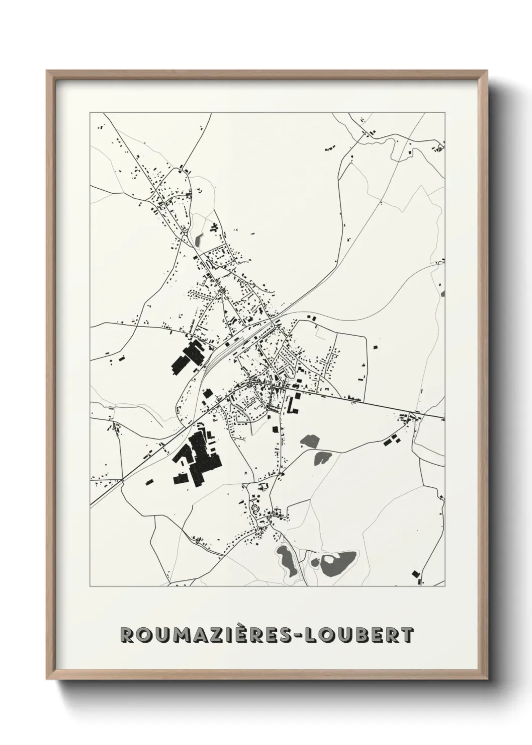Un poster carte Roumazières-Loubert