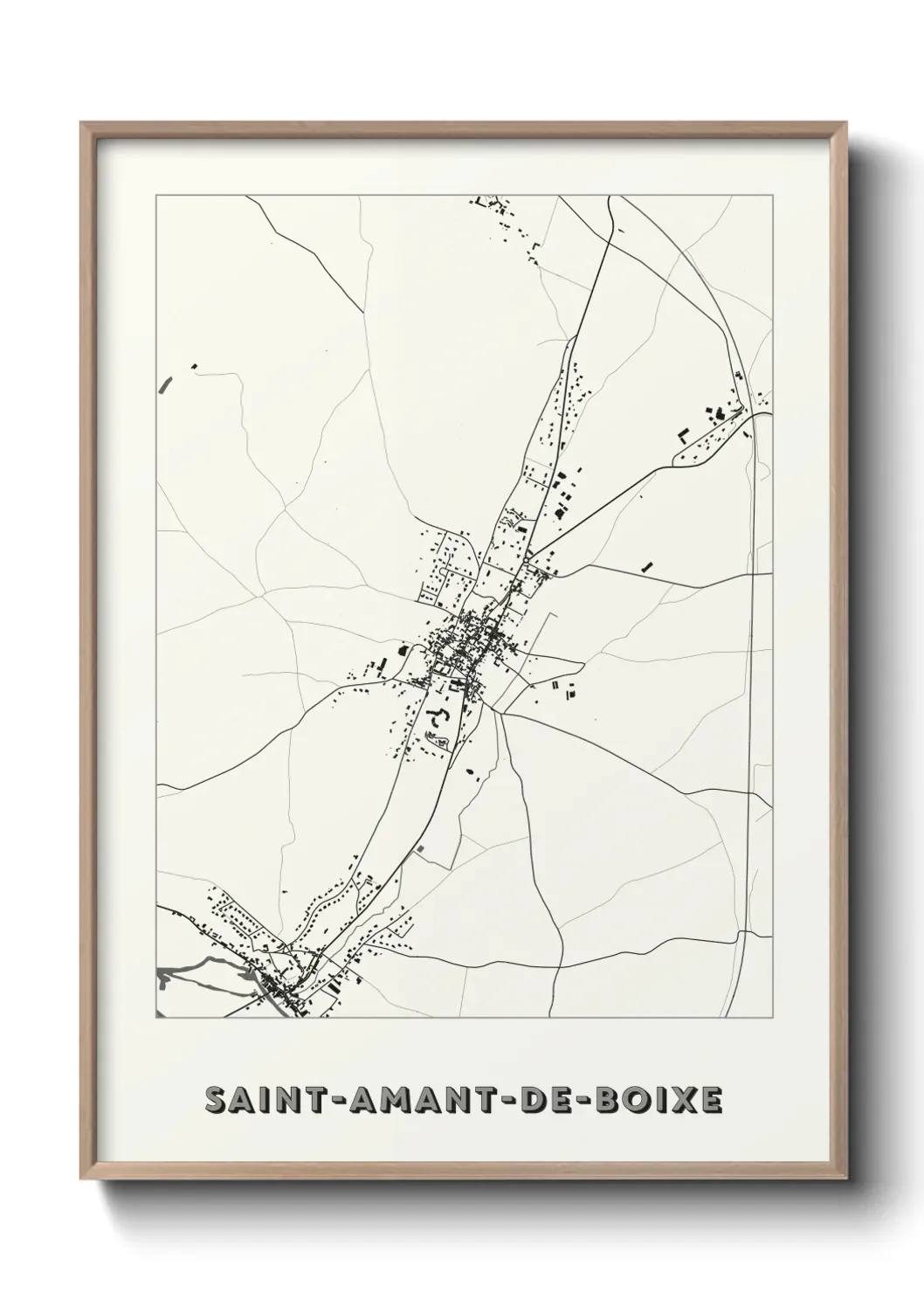Un poster carte Saint-Amant-de-Boixe