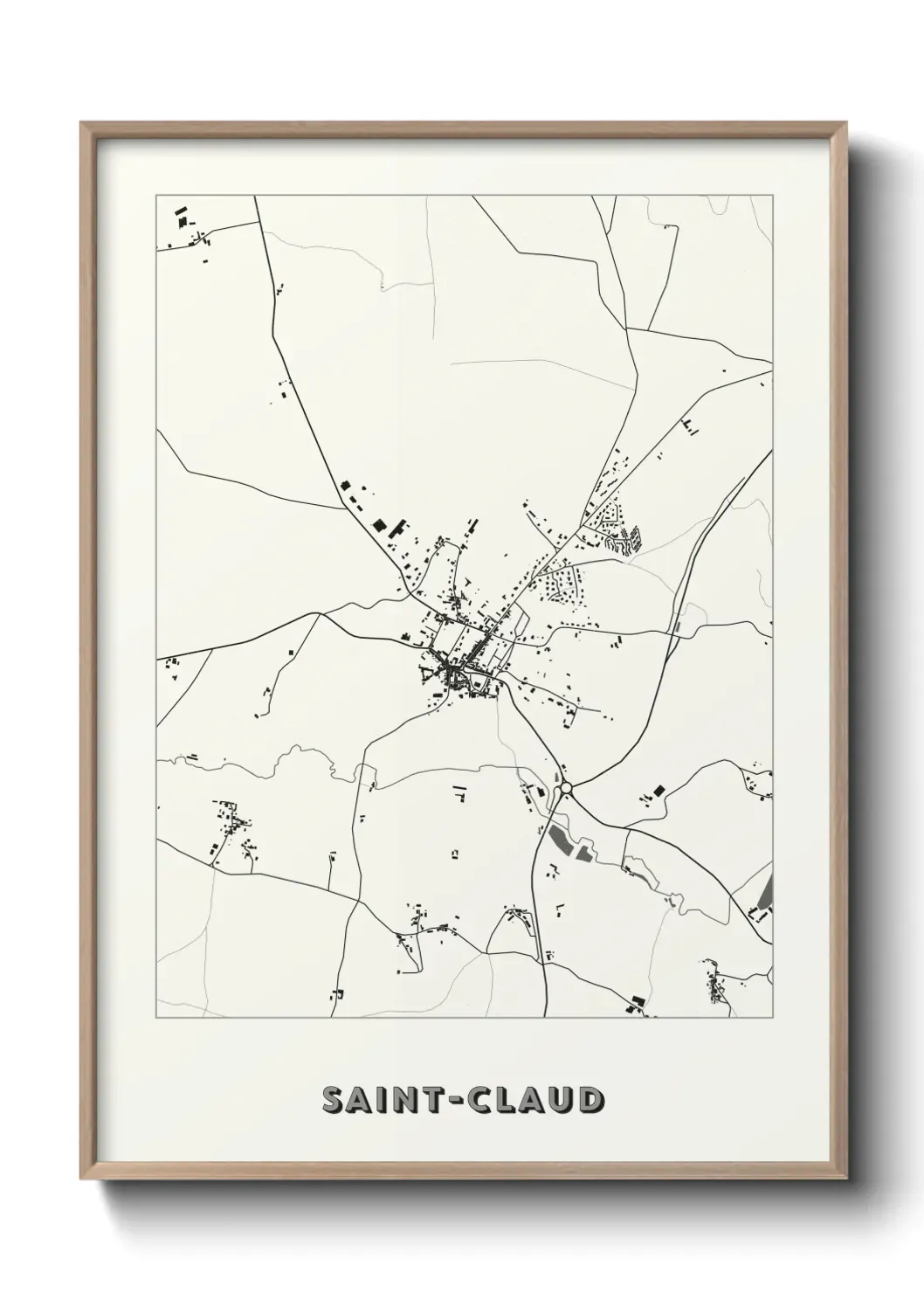 Un poster carte Saint-Claud