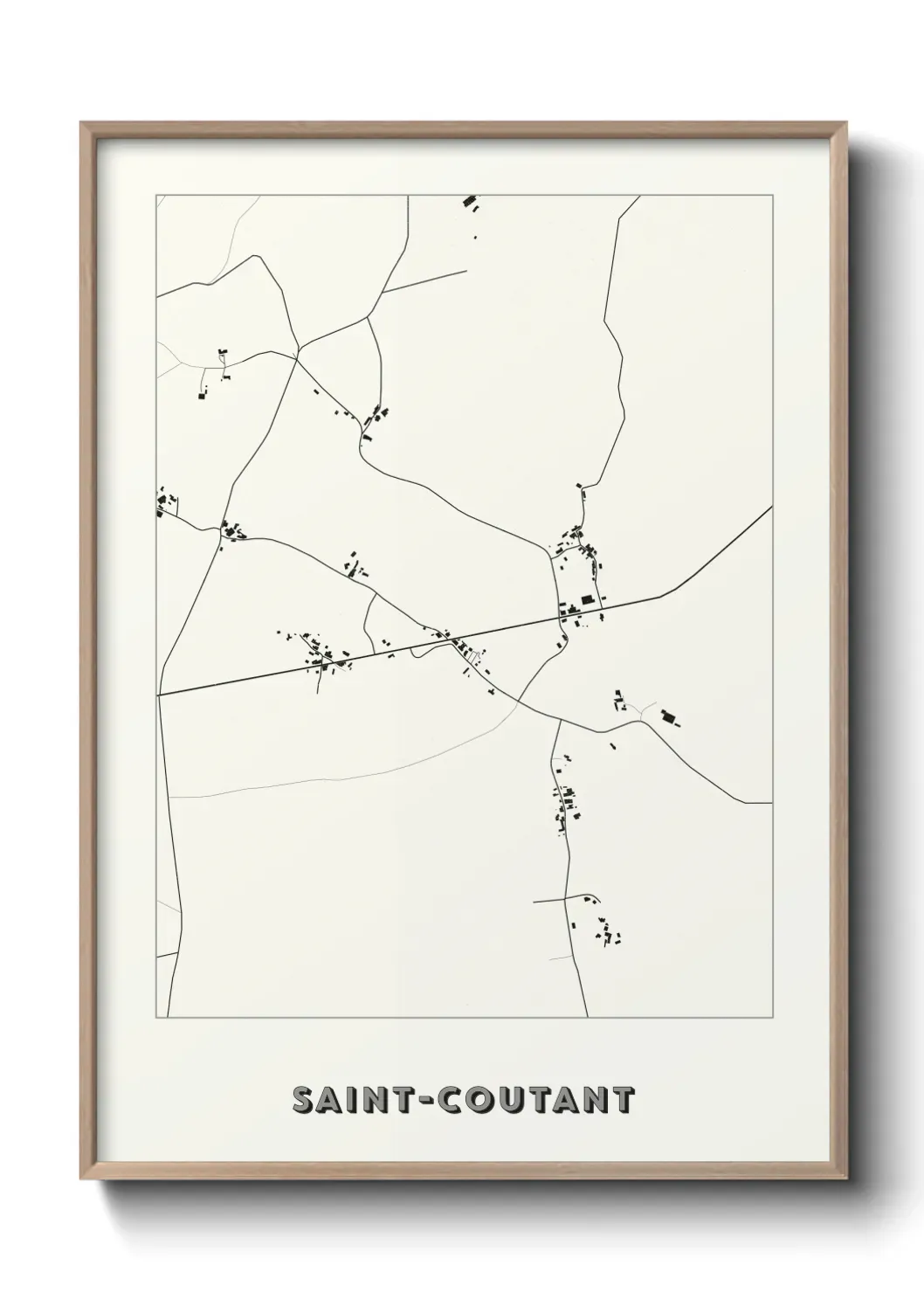 Un poster carte Saint-Coutant