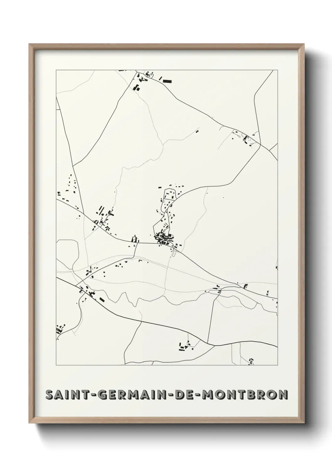 Un poster carte Saint-Germain-de-Montbron