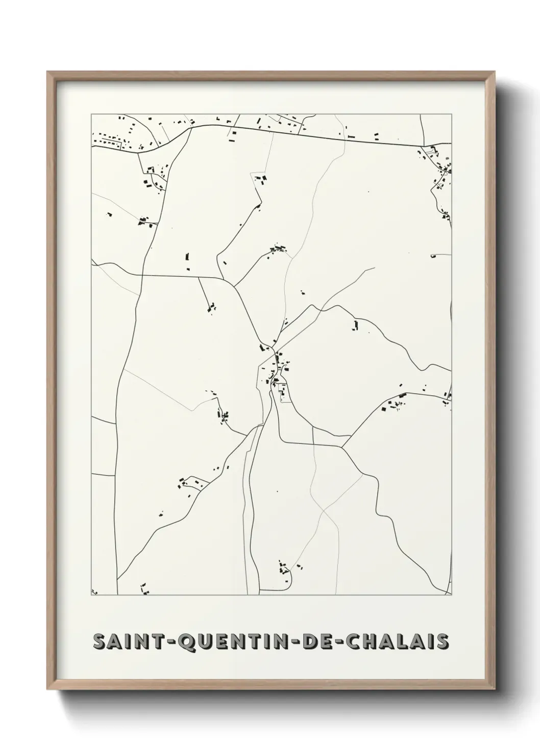 Un poster carte Saint-Quentin-de-Chalais