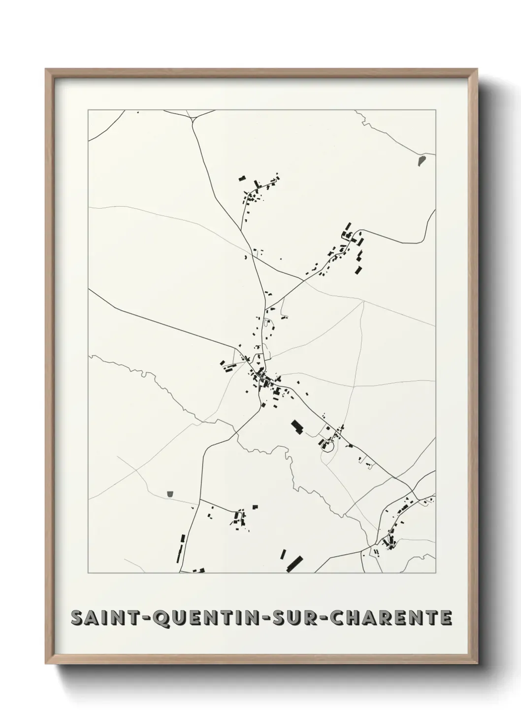 Un poster carte Saint-Quentin-sur-Charente