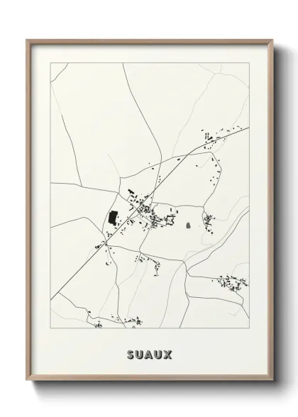 Une affiche de carte sur Suaux